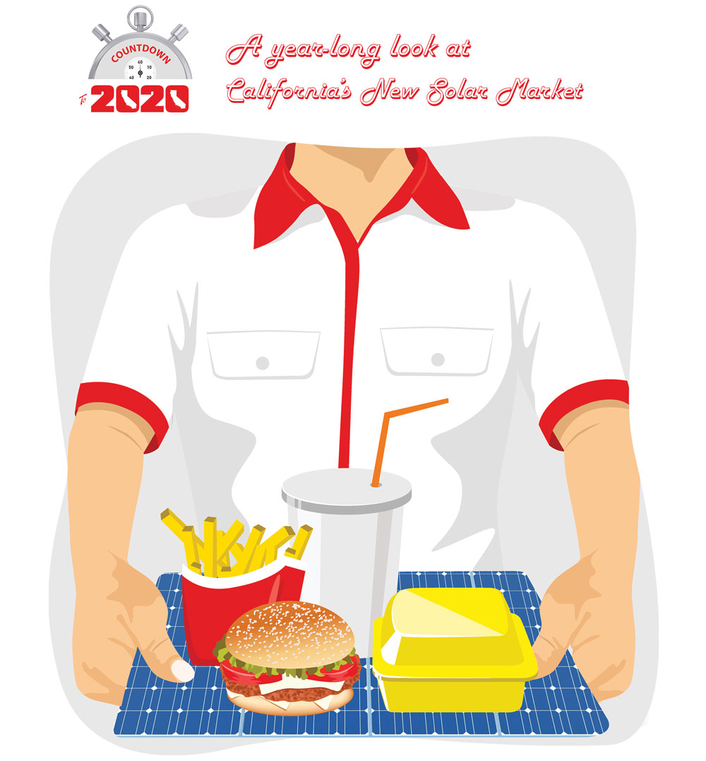 solar panel food tray illustration