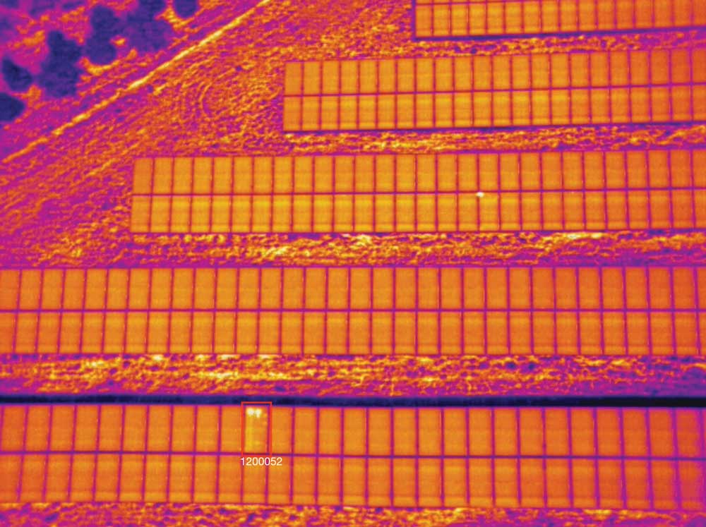 infra-red image of cracked module