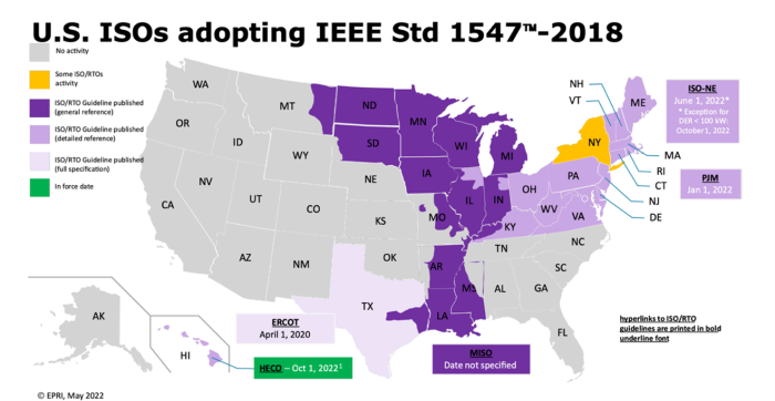 IEEE 1547 ISO adoption map