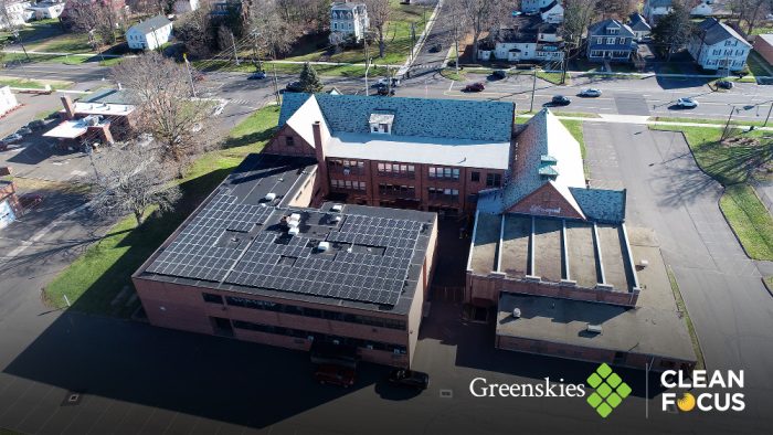 Greenskies rooftop solar Brownstone Intermediate Schoool CT