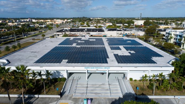 North Dade Regional Library rooftop solar system in Miami-Dade