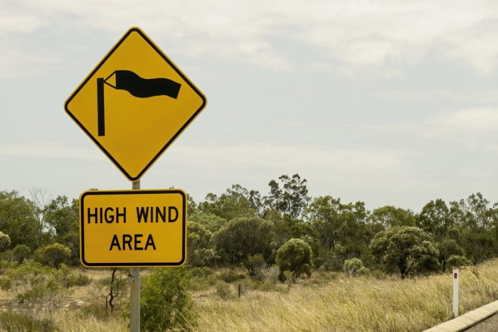 high wind sign