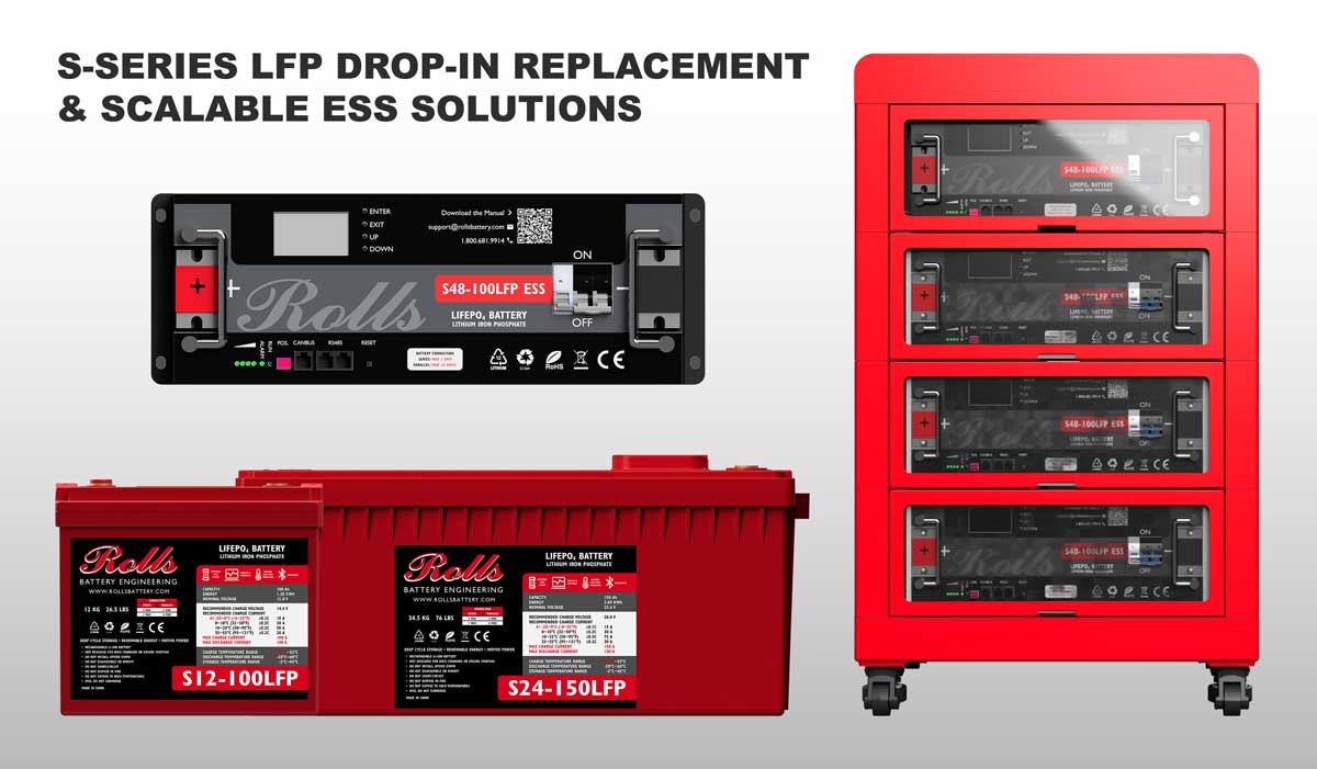 S-Series LiFePO4 lithium drop-in replacement and ESS batteries offer high-quality & reliable energy storage options