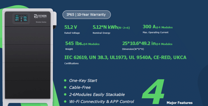 Renon Xtreme battery