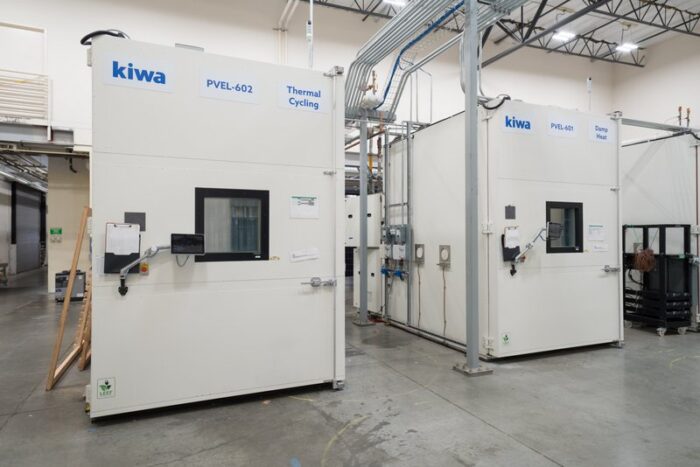 thermal cycling and damp heat chambers Image courtesy of Kiwa PVEL