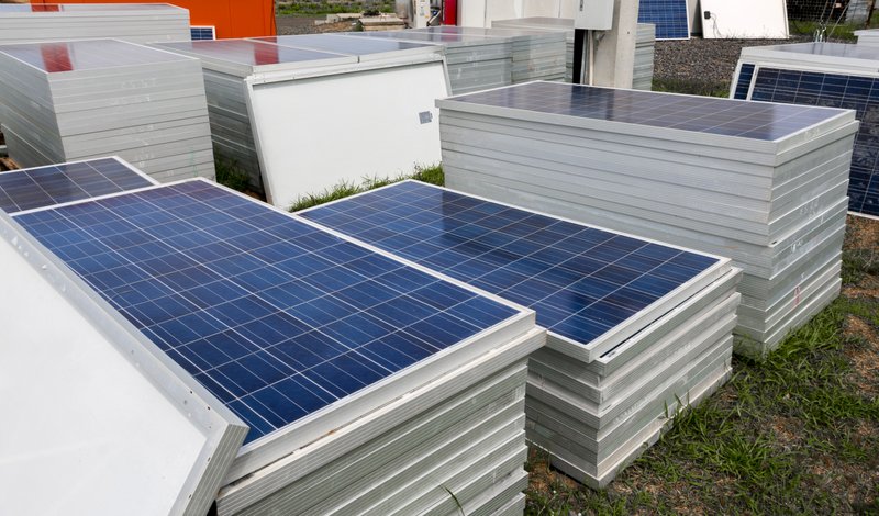 solar panel stockpile