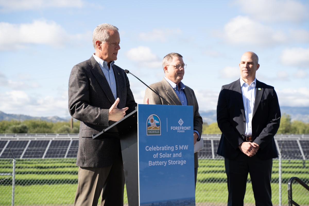Vacaville California solar and storage wastewater plant
