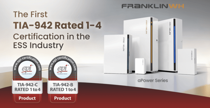 FranklinWH's new TIA-942 certification.