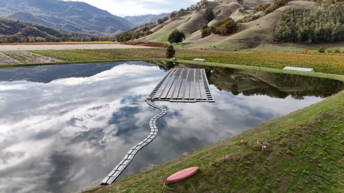 Nelson Family Vineyards floating solar