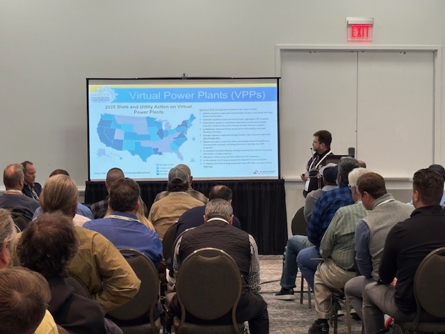 Conference attendees watch one of several panels on the rise of VPPs at NABCEP 2026