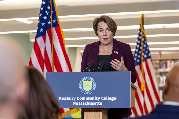 Massachusetts Governor Maura Healey
Source: https://commons.wikimedia.org/wiki/File:Maura_Healey_53455939033_3afba137f3_o.jpg 