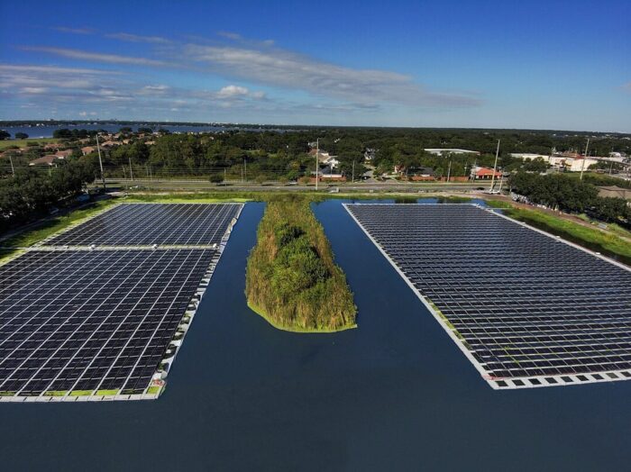 D3Energy floating solar FDOT pond