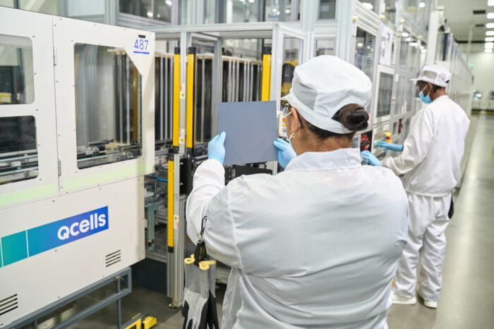 A Qcells factory worker in Cartersville, Georgia