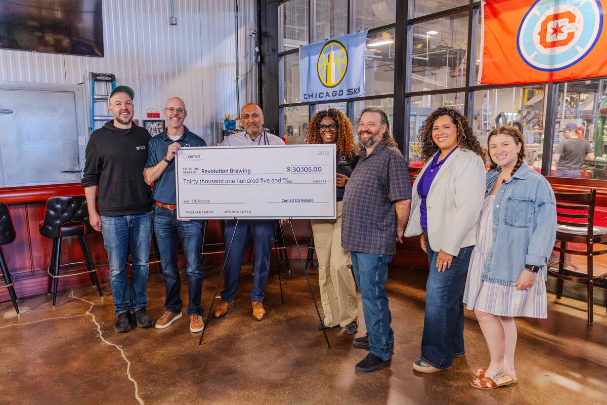 ComEd Revolution Brewing rebate check