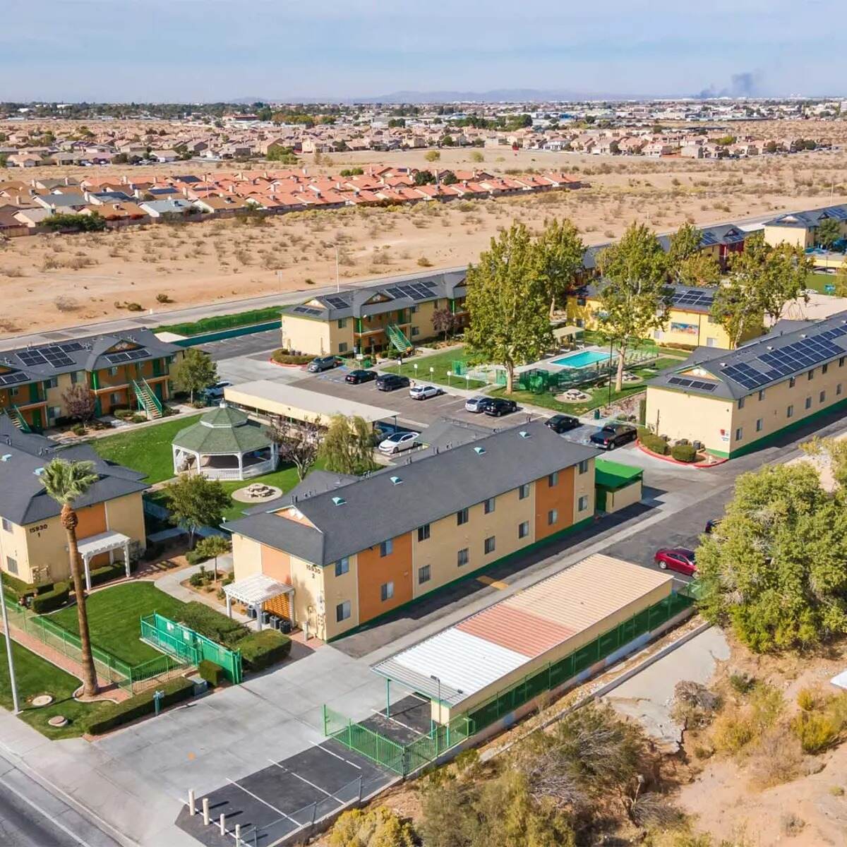 Golden Sands Apartments Victorville California PearlX solar project