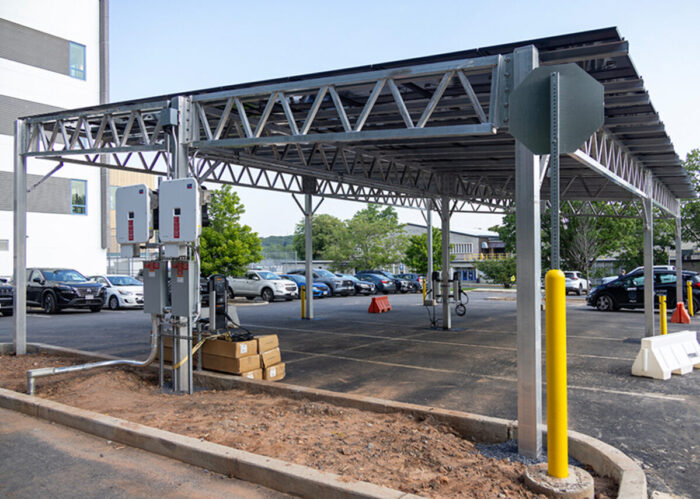 New York City School District EV charging solar canopy