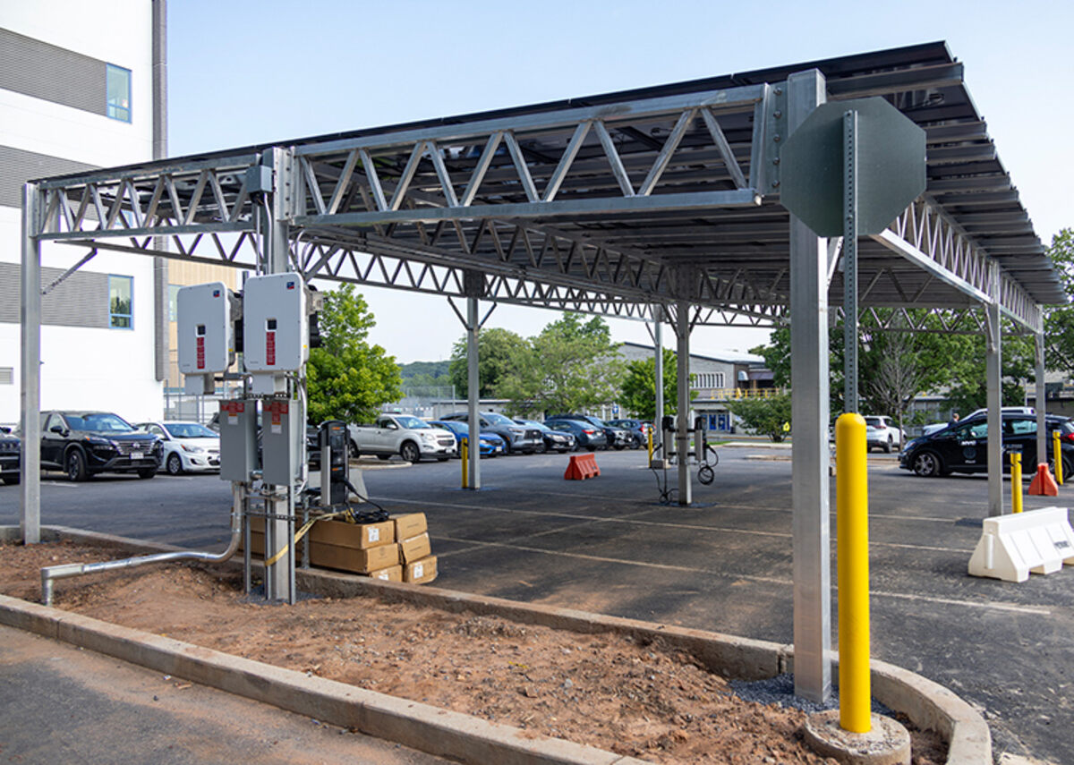 New York City School District EV charging solar canopy