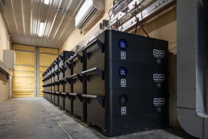 Rubix battery storage in room